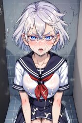 1girl 1girls 2d ai_generated cum cum_on_body cum_on_face facial female female_only senju_kawaragi tokyo_revengers