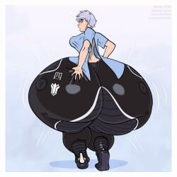 ass_expansion bleach borisalien butt_expansion butt_squeeze cyborg exposed_back gigantic_ass gigantic_butt grey_hair hospital_gown hyper_ass kotetsu_isane robotization squeezing_butt tagme theboris thick_thighs transformation unwilling_transformation wide_hips