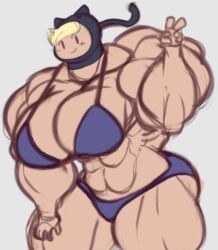 adventure_time angstrom big_breasts big_muscles bikini extreme_muscles hyper_muscles large_breasts muscular_female peace_sign susan_strong