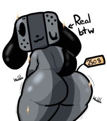 big_ass bubble_butt huge_ass lewdewott nintendo switch_dog thick_thighs wide_hips