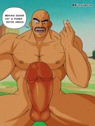 1boy abs armpit_hair bald balls bara big_balls big_muscles big_pecs big_penis black_hair boner daddy dilf dragon_ball dragon_ball_z erection gay hair huge_balls huge_cock human kuroubojin male male_only moustache muscular muscular_human muscular_male naked nappa navel nipples nude open_mouth penis saiyan signature solo spanish_text teeth text toei_animation yaoi