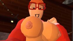 coach_(recroom) female glasses huge_breasts orange_hair plump rec_room recroom recroom-nsfw vr