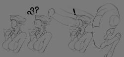 ! ? ??? black_and_white brain_fuck dagath_(warframe) exclamation_mark first_porn_of_character horse horse_penis horsecock kaithe_(warframe) monochrome question_mark sketch skull_fucking spartanalloy time_lapse warframe