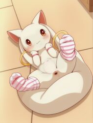 ai_generated anus feral kyuubee kyuubee mahou_shoujo_madoka_magica socks solo