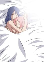 2girls adult age_difference between_breasts big_breasts blue_hair breasts casual_nudity completely_nude cuddling female female_only head_between_breasts hug hugging human human_only itanatsu-chan konan large_breasts larger_female lesbian long_hair lying_on_back lying_on_bed lying_on_side multiple_girls naruto naruto_(series) naruto_shippuden nude older_female pink_hair sakura_haruno size_difference sleeping sleeping_naked sleeping_nude sleeping_together smaller_female sunlight teenager touching_hair under_covers wholesome younger_female