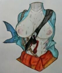 1girls anthro ashkfi big_breasts brawlhalla breasts female female_only fish furry genderswap genderswap_(mtf) hi_res lamnid lamniform mako_(brawlhalla) mako_shark marine muscular muscular_female nipples rope rule_63 shark solo swashbuckler torso_shot