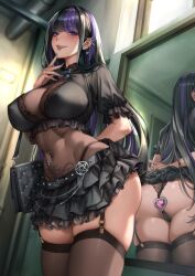 1girls bubble_ass buttplug female_focus female_only garter_straps goth goth_girl gothic_lolita hi_res looking_at_viewer navel_piercing original original_character sadakage seductive_look solo_female solo_focus stockings voluptuous voluptuous_female