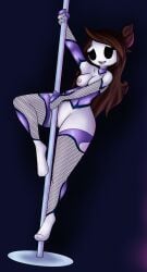 2017 brown_hair fishnets jaiden jaiden_animations medium_breasts neronova pole pole_dancing tagme