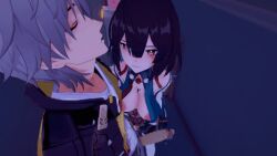 animated blush breasts_out caelus_(honkai:_star_rail) censored ejaculation gif handjob honkai:_star_rail honkai_(series) loop masturbation tagme xueyi_(honkai:_star_rail)