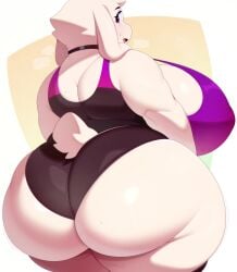 1girls 2d 2d_(artwork) 2d_artwork anthro ass bbw berseepon09 big_ass big_breasts breasts bubble_butt busty choker clothing color curvy female female_only floppy_ears furry gigantic_ass gigantic_breasts goat huge_ass huge_breasts hyper hyper_breasts milf red_eyes slight_blush small_tail swimsuit tagme tail thick_thighs toriel undertale undertale_(series) voluptuous voluptuous_female white_fur wide_hips