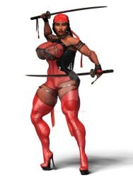 1girls 3d 3d_(artwork) ass athletic athletic_female big_ass big_breasts big_butt bottom_heavy breasts bubble_ass bubble_butt bust busty chest cleavage cosplay curvy daredevil_(series) dark-skinned_female dark_skin divergentartgb dual_wielding elektra_natchios elektra_natchios_(cosplay) female female_focus fit fit_female hair high_heel_boots high_heels hips hourglass_figure huge_ass huge_breasts katana large_ass large_breasts legs lips marvel marvel_comics mature mature_female platform_heels slim slim_waist sword thick thick_hips thick_legs thick_thighs thighs thunder_thighs top_heavy top_heavy_breasts upper_body voluptuous voluptuous_female waist weapon wide_hips