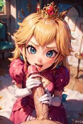 ai_generated aigeneratedp handjob holding_penis looking_at_viewer male_pov mario mario_(series) nintendo pov pov_eye_contact princess_peach