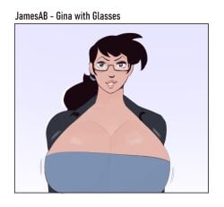 cleavage fruit_basket_(jamesab) gina_wilson_(jamesab) glasses huge_breasts jamesab