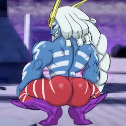 1boy ass ass_focus big_ass big_butt broly_culo butt fat_ass fat_butt fu_[jess_baptiste_vi] huge_ass huge_butt looking_at_viewer looking_back looking_back_at_viewer male male_only meme no_more_heroes no_visible_genitalia shitpost solo thick_ass thick_butt toony topless water_enjoyer white_hair