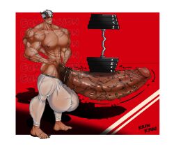 abs barefoot demon feet hyper hyper_balls hyper_cock hyper_genitalia hyper_penis hyper_testicles krinkyuu male male_only muscles muscular muscular_arms muscular_male muscular_thighs pecs see-through_clothing