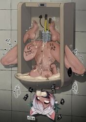 animal_ears bukkake cum drinking drinking_cum drowning_in_cum ears excessive_cum female female_only final_fantasy final_fantasy_xiv forced gokkun human_urinal living_sex_toy miqo'te rayasi restrained slave slavegirl succubus succubus_tail toilet toilet_brush toilet_slave toilet_use upside-down urinal y'shtola y'shtola_rhul