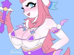 big_breasts breasts buutymon eeveelution female pokémon_(species) pokemon sylveon