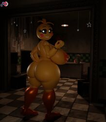 1girls 3d 3d_(artwork) animatronic anthro areolae ass barefoot big_ass big_breasts blush blush_stickers breasts completely_nude completely_nude_female female female_only feversfm five_nights_at_freddy's five_nights_at_freddy's_2 full_body furry huge_ass huge_breasts large_breasts looking_at_viewer looking_back lovetaste_chica naked naked_female nipple_piercing nipples nude nude_female piercing sharp_teeth side_eye smile solo solo_female thick_thighs toy_chica_(fnaf) toy_chica_(love_taste) wide_hips yellow_body