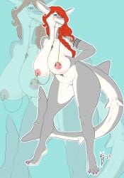 absurd_res animal_humanoid anthro bessashark big_breasts big_nipples boob_lift braded_hair breast_fondling breast_grab breast_play breast_squeeze breast_squish breasts chain_tug chonk female fin fish fish_humanoid fondling furry genitals hand_on_breast hi_res huge_breasts huge_hips huge_nipples huge_thighs humanoid invalid_tag kennehbreen marine marine_humanoid nipple_piercing nipples nude nude_pose piercing pinup pose pussy sex shark shark_fin shark_humanoid shark_tail squish tail tail_fin thick_thighs