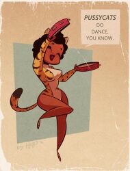 archie_comics big_breasts big_hips cat_ears cat_tail dark-skinned_female dark_skin josie_and_the_pussycats large_breasts large_hips leotard lipstick musical_instrument pinup tail tambourine