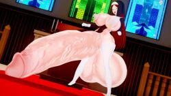 1futa 3d camtri church futa_only futanari gigantic_breasts gigantic_penis gigantic_testicles nun original_character penis_bigger_than_body solo