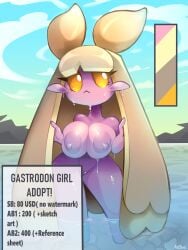 1girls adoptable areolae barefoot big_breasts breasts completely_nude completely_nude_female female female_only full_body gastrodon naked naked_female nic-m-lyc nipples nude nude_female partially_submerged pokemon pokemon_(species) solo solo_female