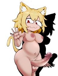 1futa animal_ears areolae artist_request balls big_breasts big_penis blonde_hair breasts cat_ears cat_tail catgirl completely_nude completely_nude_futanari edit edited erection feline futa_only futanari humanoid humanoid_penis kemonomimi light-skinned_futanari light_skin long_penis looking_at_viewer neco-arc nipples noseless nude penis red_eyes shadow shortstack simple_background smooth_penis solo solo_futa source_request standing tail thick_ass thick_thighs unedited_source_request waving