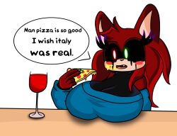 1girls aryx_(oc) blush breasts cat_ears cat_tail catgirl cheese eating fnf_mods food friday_night_funkin friday_night_funkin_mod furry green_eyes hammler heterochromia holding_food holding_object massive_breasts meme mobian_(species) nekomimi original pizza red_eyes red_hair sonic.exe_(series) sonic_(series) sonic_the_hedgehog_(series) tagme tail talking_to_self talking_to_viewer text thick_thighs voluptuous wine wine_glass