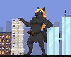 2022 abs animated anthro balls balls_expansion belly big_balls big_penis black_body blonde_hair blue_eyes building canid canine canis city cityscape digestion erection expansion fox genital_expansion genital_growth genitals growth hair huge_balls huge_cock hybrid hyper hyper_balls hyper_genitalia hyper_penis loop macro male male_only mammal muscle_growth muscular muscular_male nephiclav nipples pecs penis penis_growth pixel_art smile smirk solo springfield struggling struggling_prey tail vore wolf