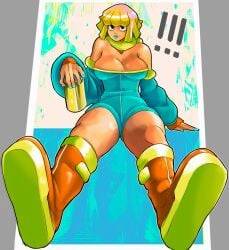 1girls absurd_res bel_(brc) big_breasts blonde_hair bomb_rush_cyberfunk breasts cleavage pepperoni_ravioli thick_thighs thighs