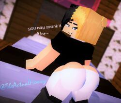 1girls 2023 3d artist_name artist_signature bending_over bent_over big_ass big_butt chained female honey_(tah) horny_female human humanoid mine-imator minecraft multicolored_hair pants_down tagme theactualhoney watermark