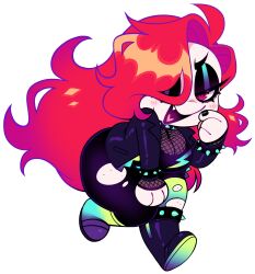 alpha_channel chibi for_sticker_use free_use goth goth_girl minigirl png punk punk_girl red_hair sticker_template taunting toon_michaela toxicsoul77 transparent_background transparent_png whore_eyes