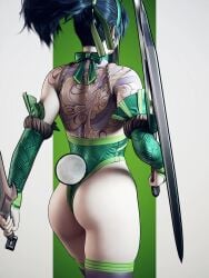 1girls 3:4 3d akali animated ass ass_focus athletic_female big_ass big_butt black_hair bunny_tail bunnysuit fat_ass female female_focus female_only gloves hi_res highres kunai league_of_legends league_of_legends:_wild_rift leotard loop ponytail ribbon ribbons riot_games ryanreos shorter_than_10_seconds sickle tagme tattoo thick_thighs thighs vertical_video video walk_cycle walking