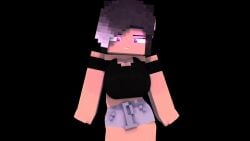 1girls animated ariana arianasexy big_breasts big_butt busty female_only hip_sway looking_at_viewer minecraft music solo sound standing underwear video