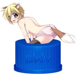 chibi kemonomimi lowres lucky_star panties patricia_martin pixiv_bottlecap six_alchemy solo tail tekehiro underwear wolf_ear