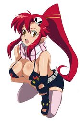 1girls bikini_top blush breasts cleavage female high_res highres hotpants kneeling mizugi oppai ponytail red_hair short_shorts shorts swimsuit tengen_toppa_gurren-lagann tengen_toppa_gurren_lagann thighhighs tied_hair toku_(simadoro) yoko_littner