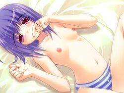 amane_sou bed belly cg eroge game_cg hazuki_sakura lying nipples oppai pastel_(game) pettanko siesta_(eroge_studio) tagme topless