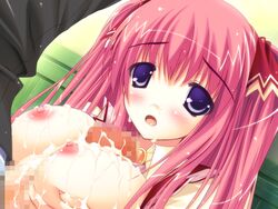 amane_sou blue_eyes censored cg cum cum_on_breasts eroge female game_cg himemiya_arisu male nipples open_mouth oppai paizuri pastel_(game) siesta_(eroge_studio) straight tagme