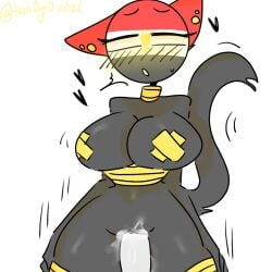 1boy 1girls big_breasts blush blushing cat_girl catgirl countryhumans countryhumans_girl egypt_(countryhumans) hidden_nipples kak0yt0_chel looking_at_viewer pleasure_face pussy_juice straight_sex tape thick_thighs united_states_of_america_(countryhumans) vagina vaginal_penetration