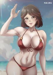 beach bikini breasts leux_21 milf ocean rwby short_hair summer_rose