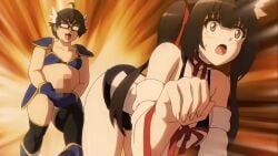 1boy 1girls all_fours animated big_breasts big_penis black_hair blush breasts censored censored_penis chasing clothed clothing cosplay cosplay_change:_pure-kei_joshidaisei_no_kiken_na_seiheki costume crawling eyebrows fat fat_man female from_behind from_behind_position glasses gloves holding holding_penis huge_breasts imminent_penetration imminent_sex large_penis legs male partially_clothed penis purple_eyes ready_to_pop revealing_clothes ribbon running short_skirt skirt skirt_up sweat thick_thighs thighs trying_to_escape twintails white_skin