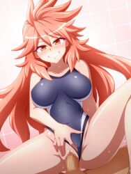 amou_kanade blush breasts senki_zesshou_symphogear sex smile sweat sweating zetsumu