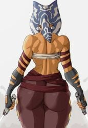 ahsoka_tano alien alien_girl alien_humanoid alien_only ass back back_muscles back_view blank_background lightsaber looking_away muscular muscular_arms muscular_ass muscular_back muscular_female muscular_legs orange_skin plain_background solo star_wars the_clone_wars:_season_four thick thick_ass thick_hips thick_legs thick_thighs togruta white_background yoracrab