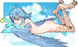 artist_request ass completely_nude female_only harpy monster_girl monster_musume_no_iru_nichijou papi_(monster_musume) short_hair small_breasts suu_(monster_musume)