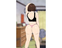 big_ass black_tank_top getting_dressed huge_ass my_hero_academia ochako_uraraka sweat