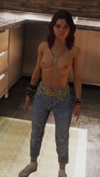 2k_games 9:16 abigail_blyg breasts red_hair solo solo_female supermassive_games the_quarry tits_out topless