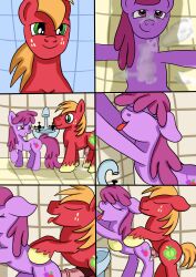 absurd_res ahe_gao ambiguous_penetration berry_punch_(mlp) big_macintosh_(mlp) bodily_fluids closed_eyes comic cum cum_on_body cum_on_face duo earth_pony equid equine female friendship_is_magic genital_fluids genitals hasbro hi_res horse jbond looking_pleasured male male/female mammal my_little_pony nude open_mouth penetration penis pony sex toilet tongue tongue_out