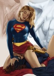 2girls barbara_gordon batgirl batman_(series) cunnilingus dc dc_comics dima_ivanov fingering kara_zor-el multiple_girls supergirl superheroine superman_(series) yuri