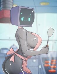 1girls 2d :3 apron apron_only ass big_ass big_breasts breasts busty computer computer_monitor computer_screen cooking curvaceous curves curvy curvy_body curvy_female curvy_figure female huge_ass huge_breasts humanoid karen_plankton large_ass large_breasts lonlon nickelodeon nipples pussy robot robot_girl robot_humanoid screen_face smooth_skin spongebob_squarepants thick_thighs thigh thighs tv tv_head wide_hips