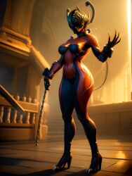 1girls 2d_(artwork) ai_generated ass breasts hips large_ass large_breasts thick_thighs thighs valkyr_(warframe) warframe wide_hips